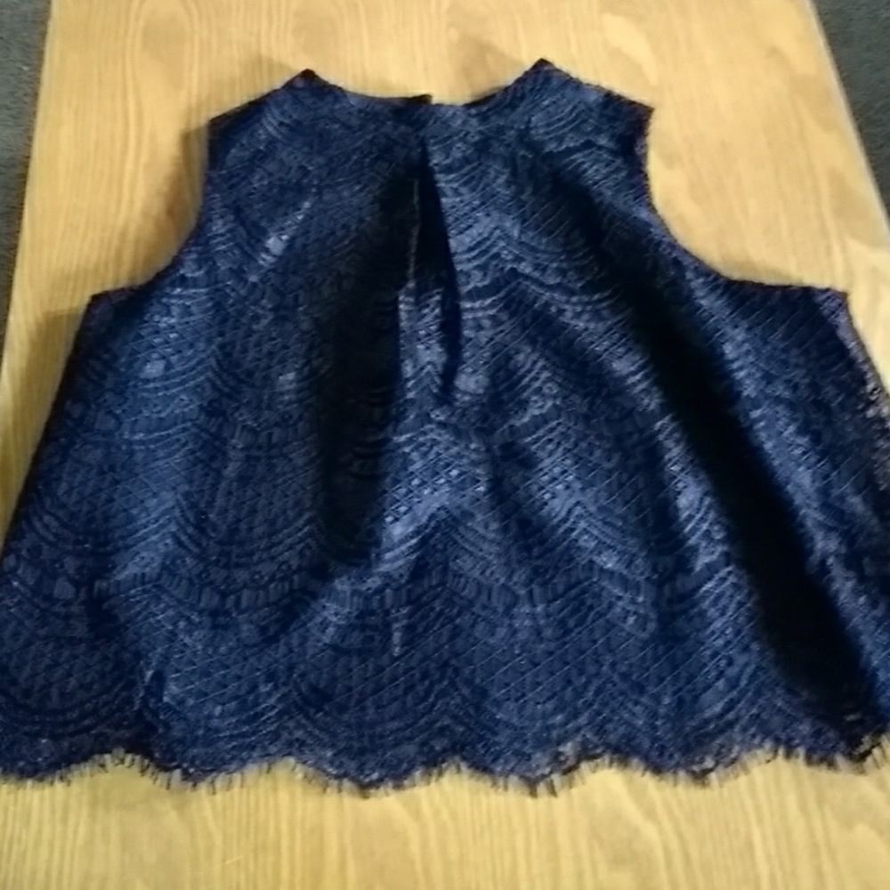 Lace detail high neck shirt